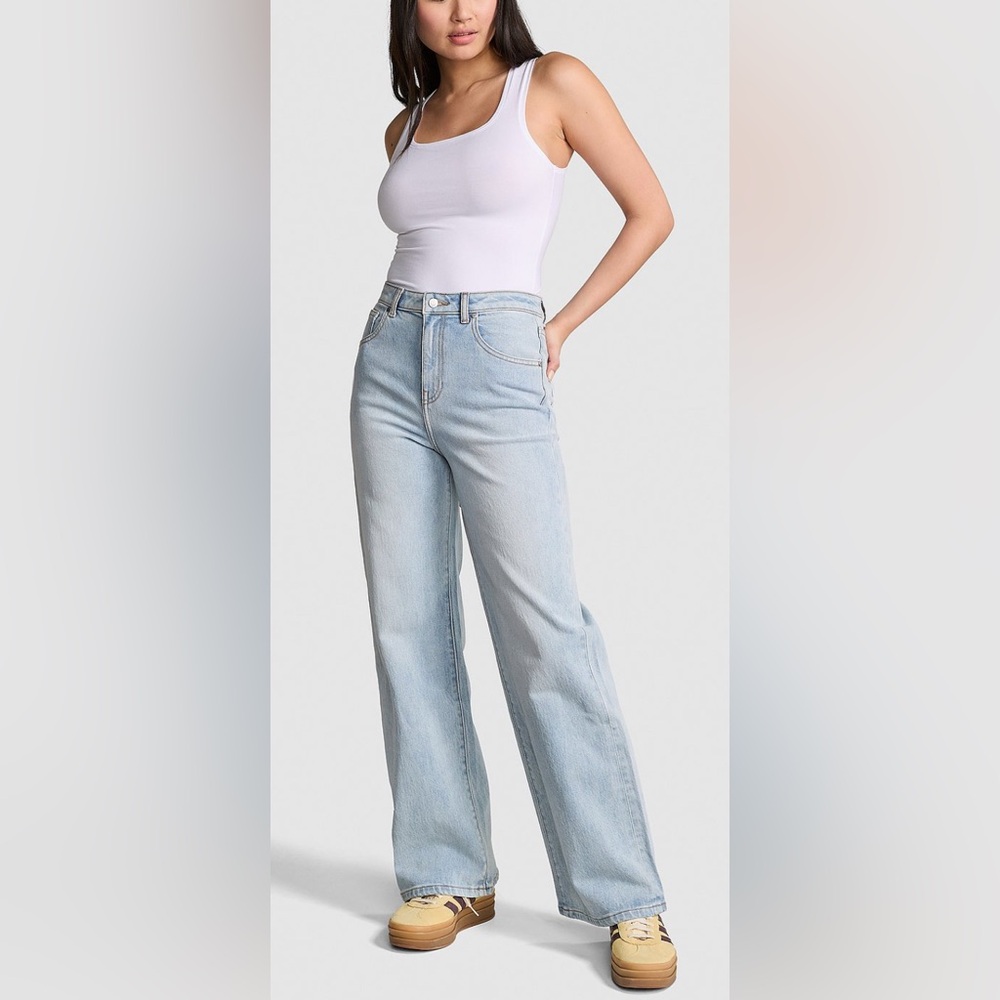 Denim by Pink High Rise Extra Light Blue Jeans- Size 12 NWT